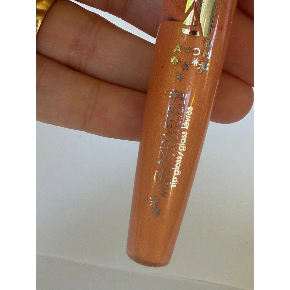 Avon Lip Gloss lot of 3 - Shine Attract Shine Glazewear Metallic Pink Peach